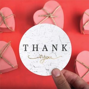 Marble & Gold Thank You Stickers [60]